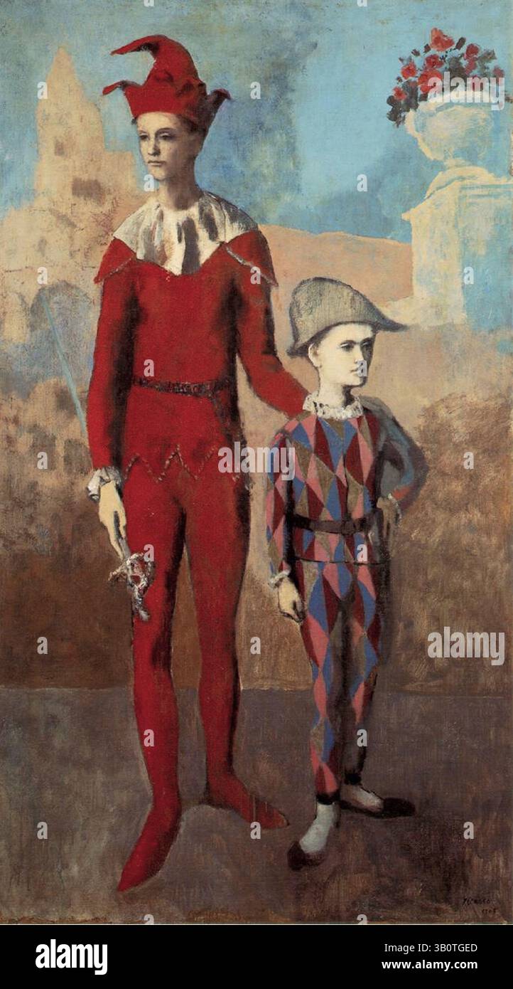 Pablo Picasso, acrobate et jeune arlequin, 1905, huile sur toile, 191,1 x 108,6 cm, The Barnes Foundation à Philadelphie, Pennsylvanie Banque D'Images
