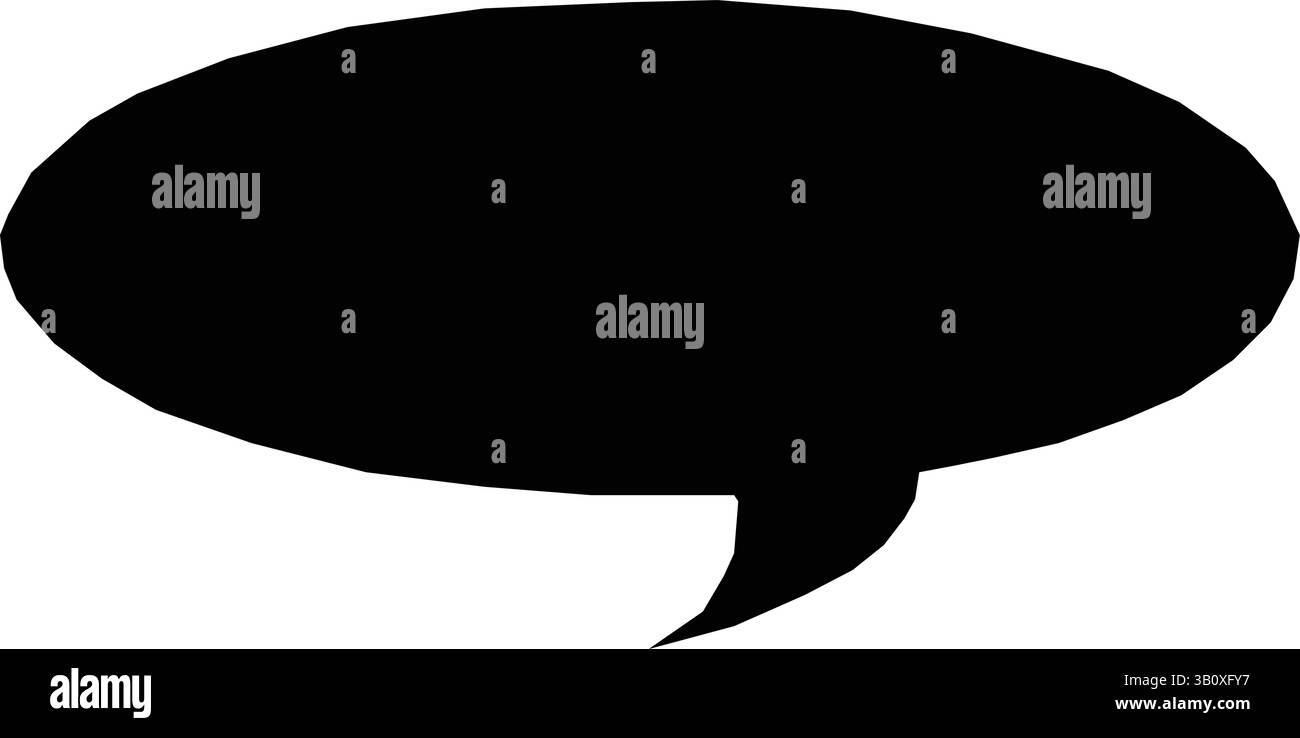 Silhouette minimaliste d'une bulle de discours vierge Illustration de Vecteur