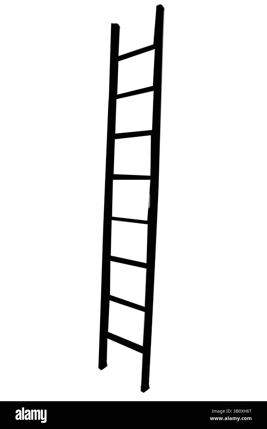 Silhouette d'une échelle verticale simple avec sept barreaux Illustration de Vecteur