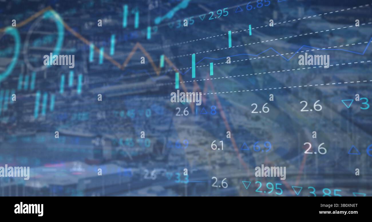 Image du traitement des données sur CityScape Banque D'Images