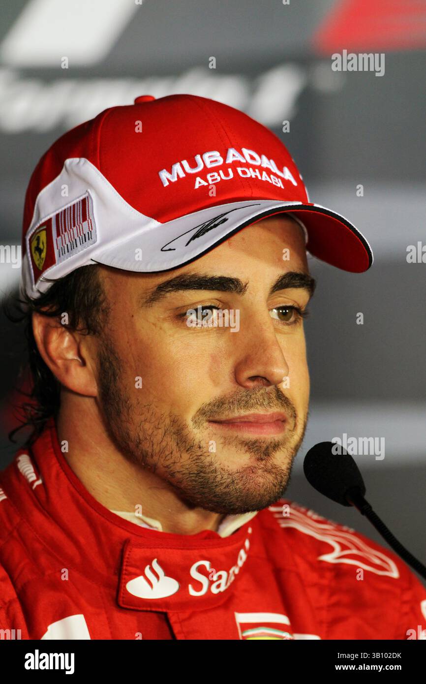 11 septembre 2010 - Monza, Italie - Pole sitter Fernando Alonso (ESP) Ferrari à la conférence de presse de la FIA...Championnat du monde de formule 1, Rd 14, Grand Prix d'Italie, Journée des qualifications. (Crédit : © Sutton Motorsports/ZUMApress.com) Banque D'Images