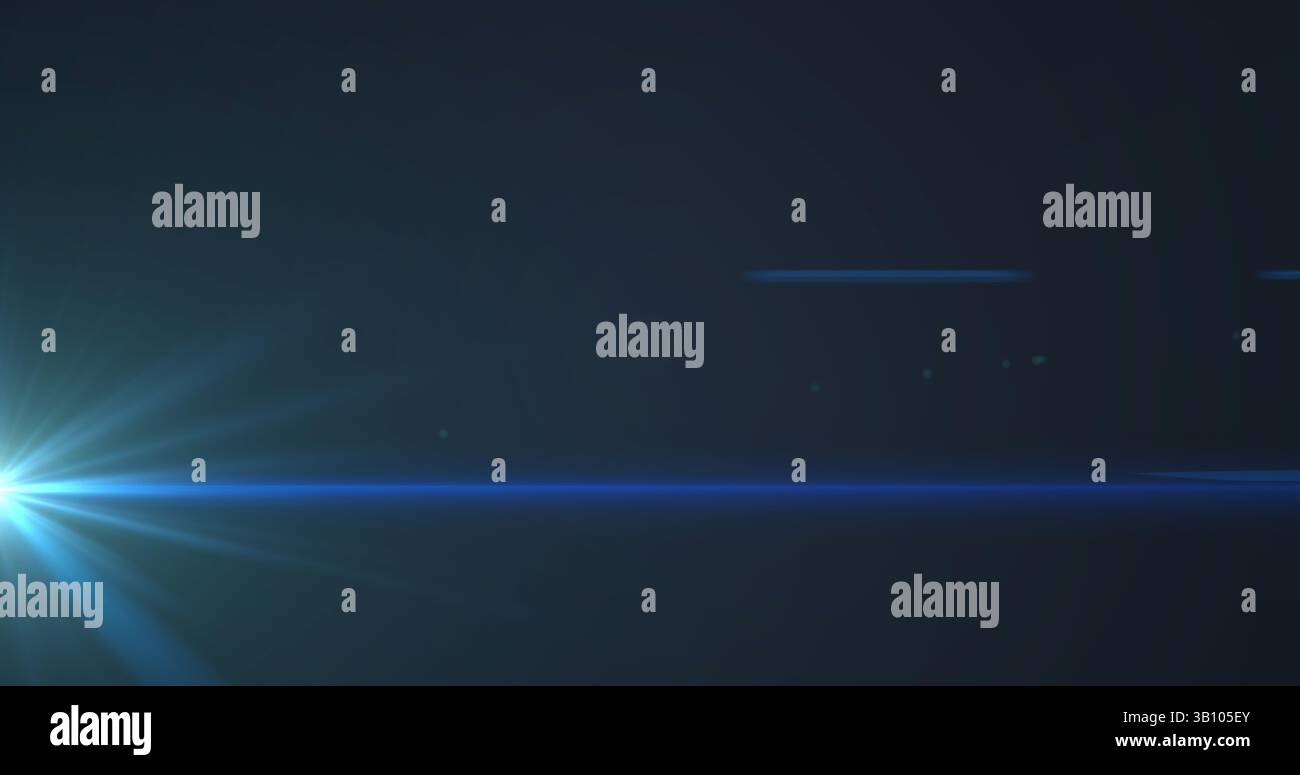 Image d'une lumière bleue brillante se déplaçant sur fond bleu Banque D'Images