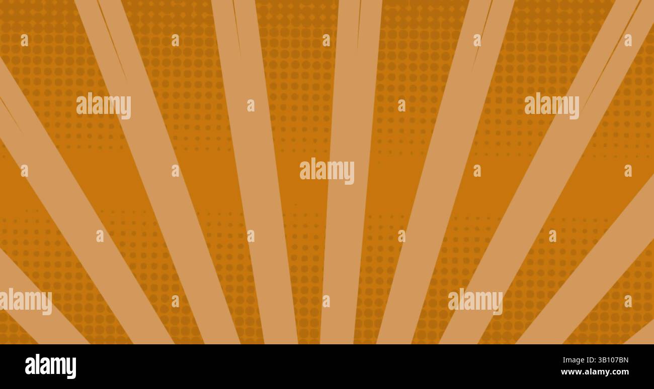 Image d'icônes de pizza sur des rayures sur fond orange Banque D'Images