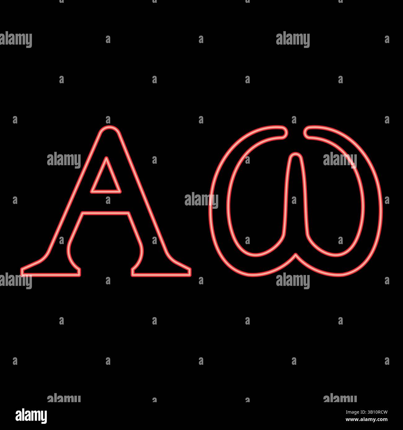 Néon alpha Omega symboles grecs chante rouge couleur vecteur illustration image plat style lumière Illustration de Vecteur Néon alpha Omega symboles grecs chante rouge couleur vecteur illustration image plat style lumière Illustration de Vecteur