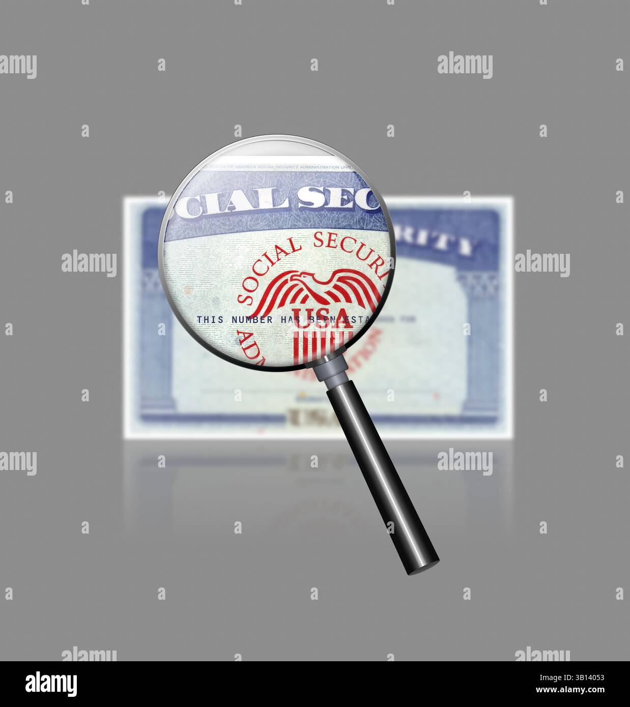 numéro de sécurité sociale sous la loupe Banque D'Images