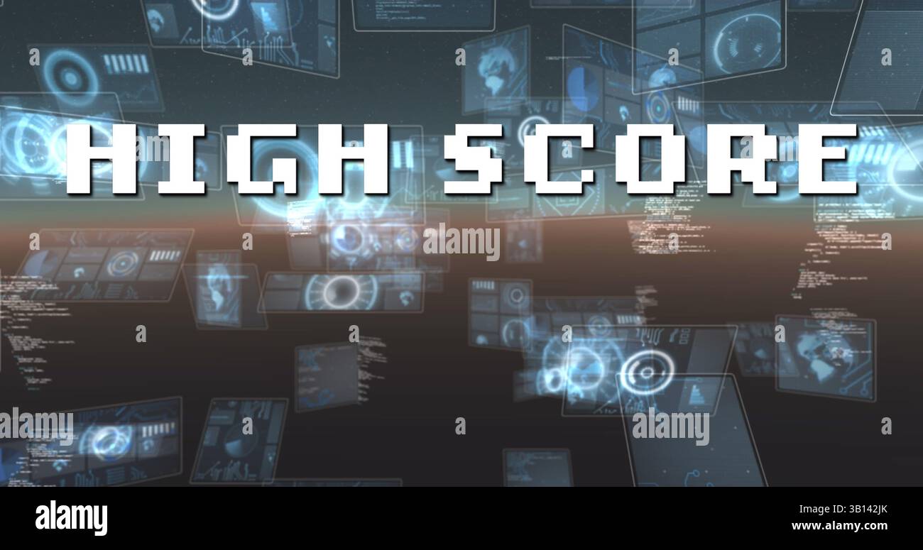 Image d'un texte à score élevé sur la numérisation de l'oscilloscope et le traitement des données Banque D'Images