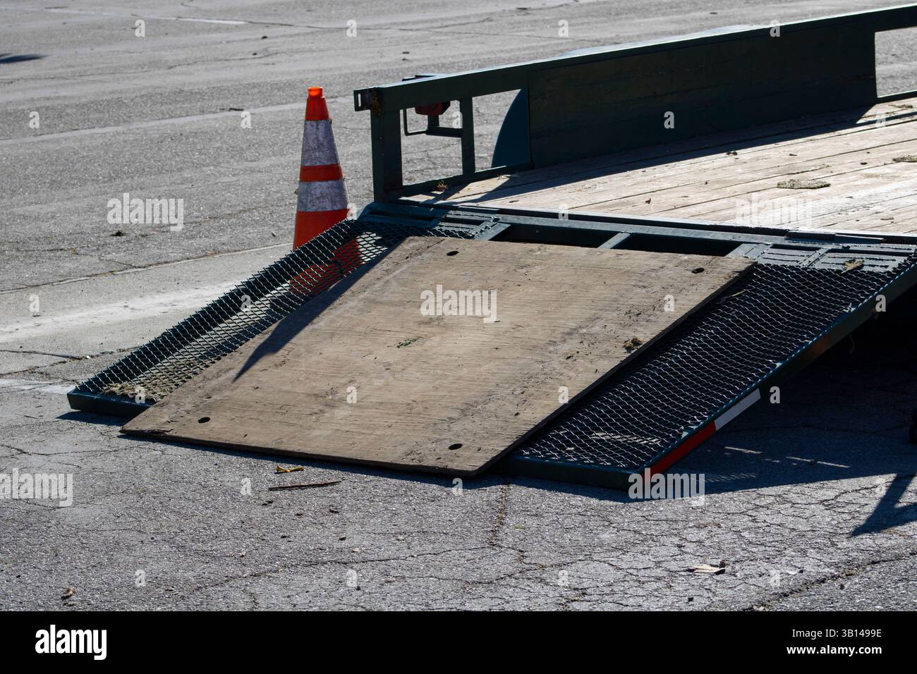 fixation de rampe de plate-forme pour camion Banque D'Images