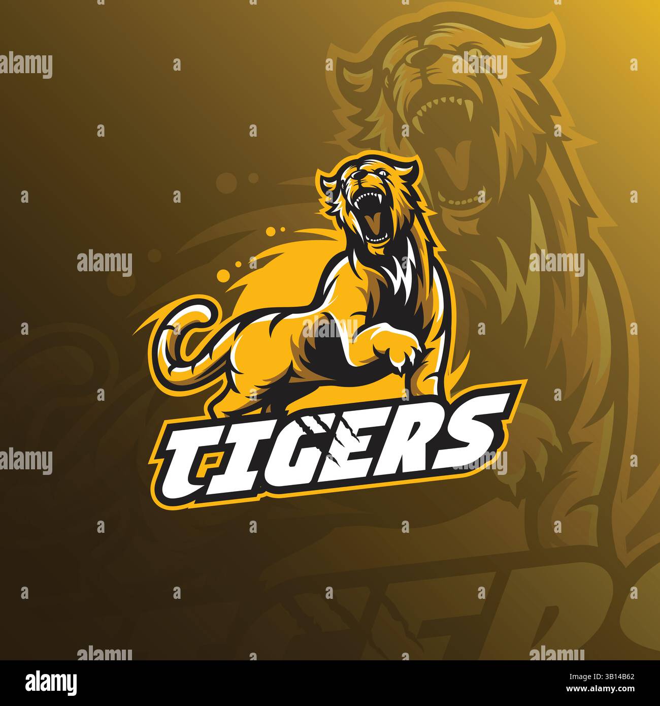 Illustration vectorielle de logo de mascotte de tigre. Illustration de Vecteur