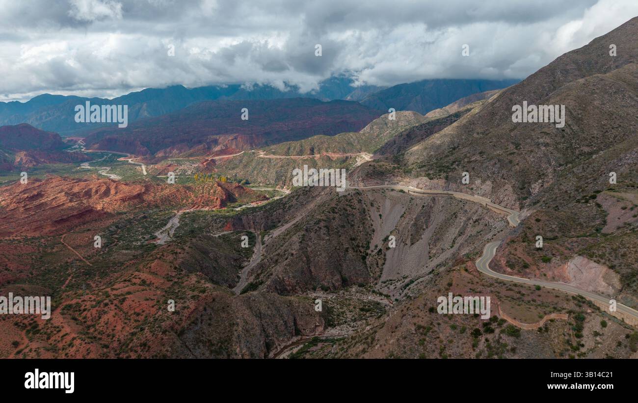 Vue aérienne de 'Cuesta de Miranda', la Rioja, Argentine. Banque D'Images