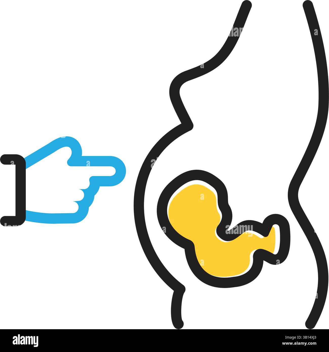 Icône pour elle, avec enfant, enceinte Illustration de Vecteur