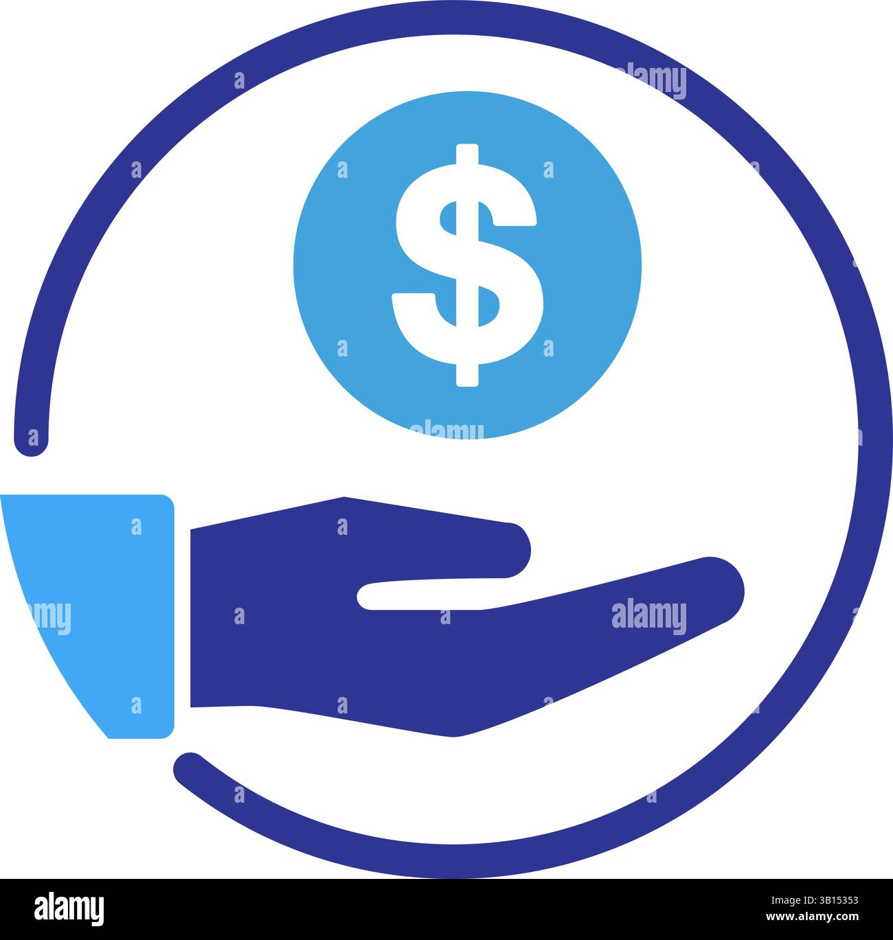 Icône de main tenant de l'argent pour le concept financier personnel et professionnel Illustration de Vecteur