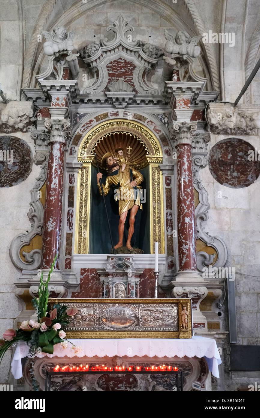 Saint Christophe, autel dans la Cathédrale de Jacques à Sibenik, Croatie Banque D'Images
