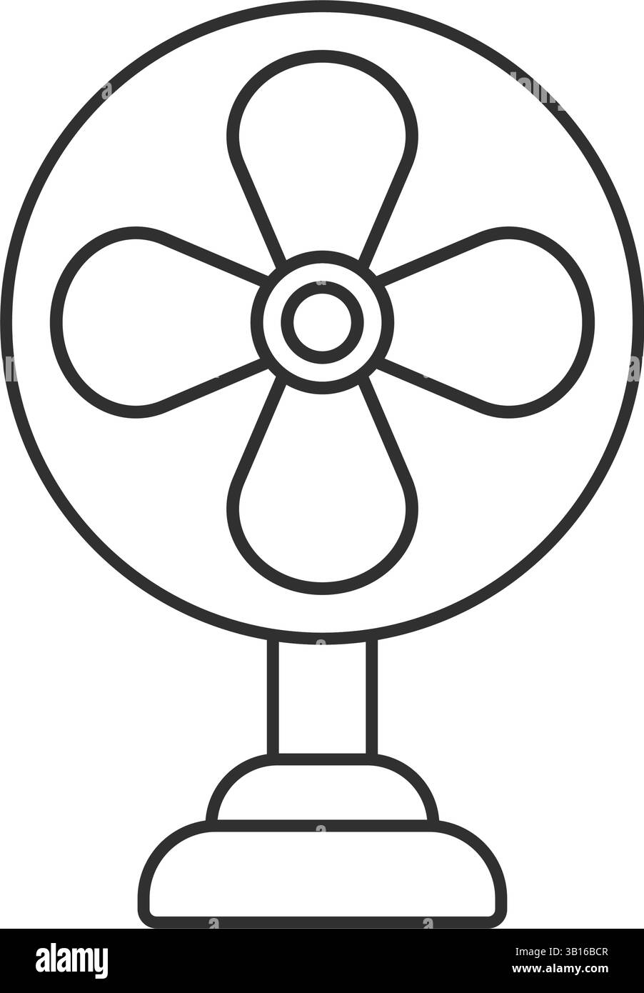 Icône de ventilateur électrique dans un style plat. Illustration vectorielle de hélice sur fond isolé. Concept commercial d'enseigne de refroidisseur. Illustration de Vecteur