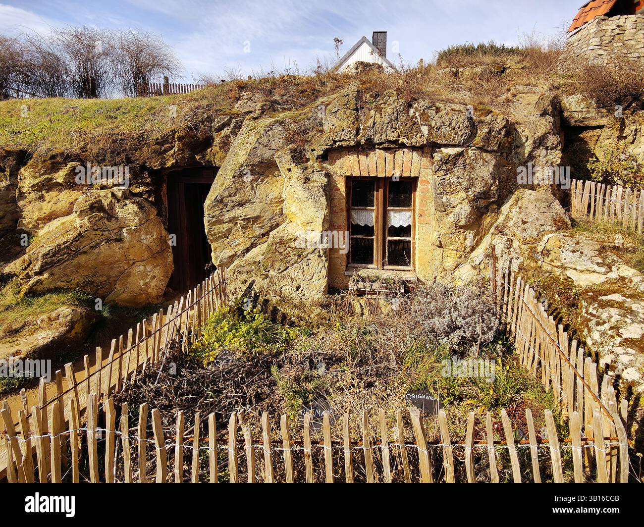 Grotte appartements Langenstein, Allemagne, Saxe-Anhalt, Harz, Langenstein Banque D'Images