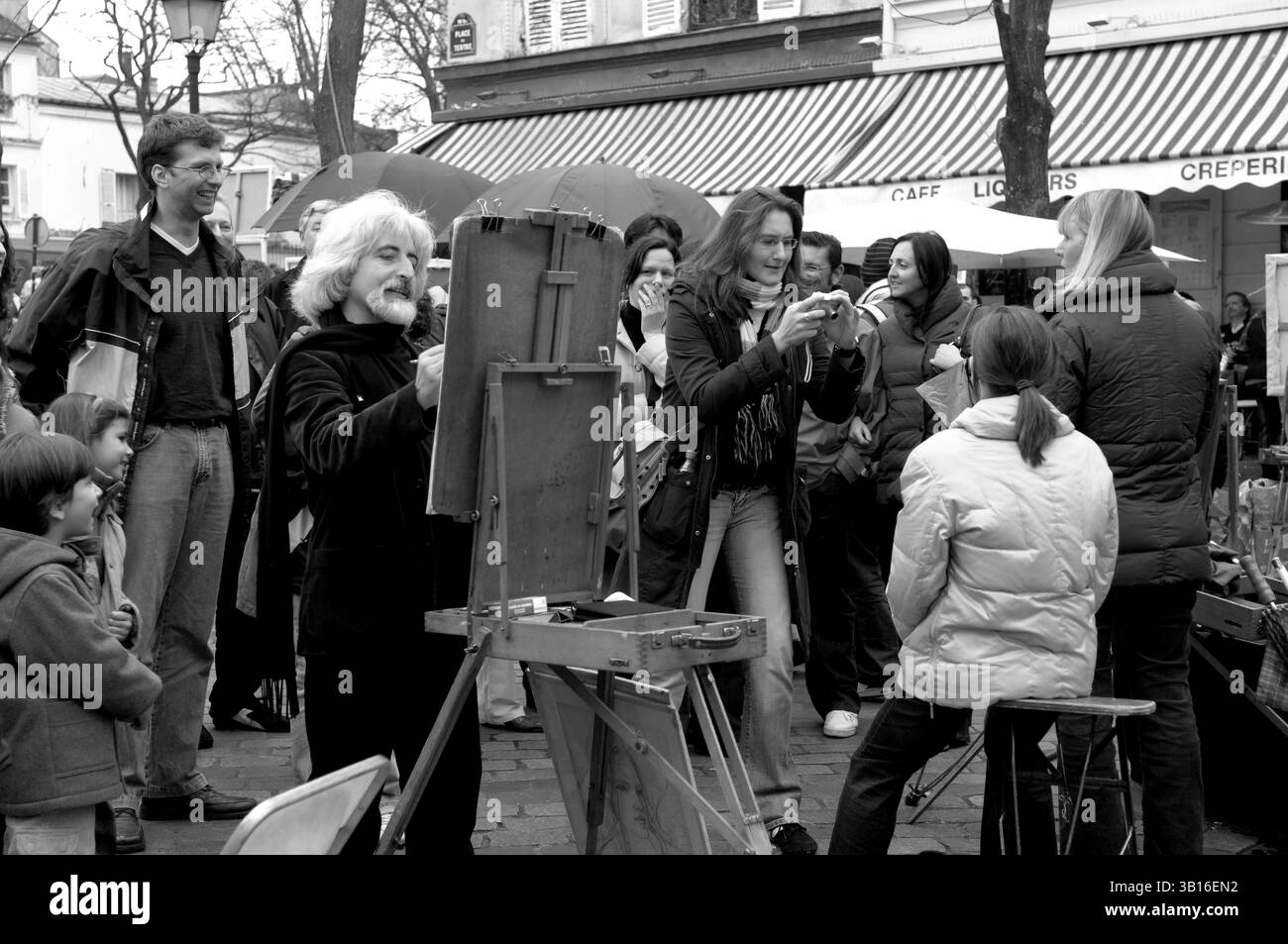 Les portraitistes à l'œuvre à Montmartre Paris en 2006 Banque D'Images