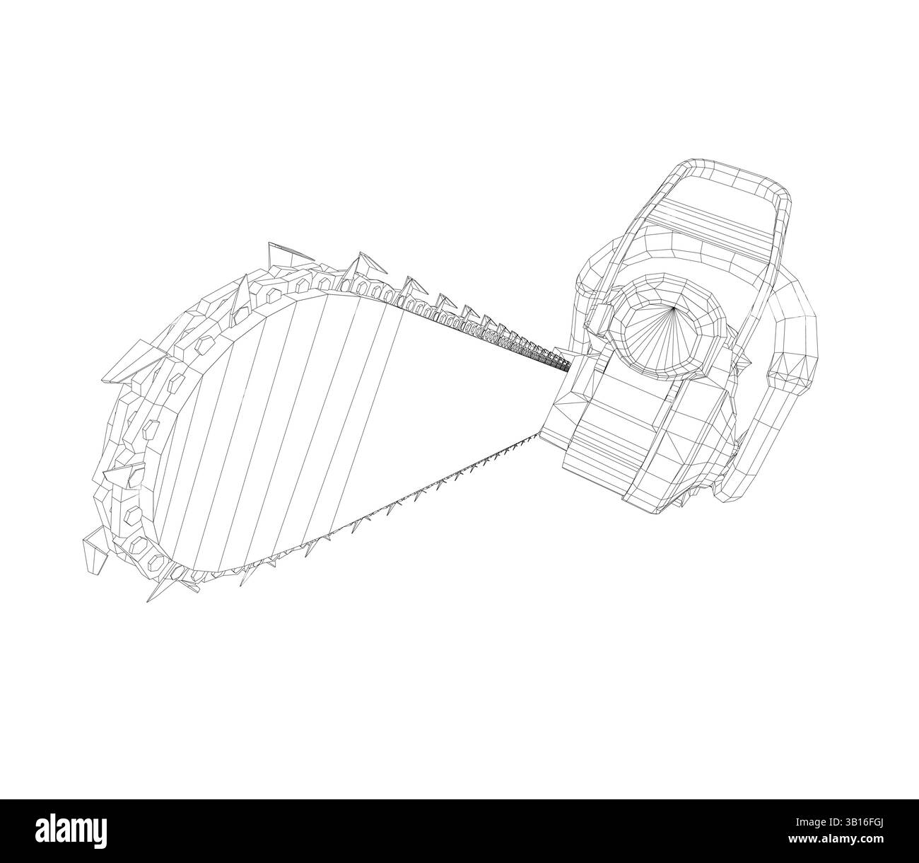 Dessin d'un fil de scie à chaîne. Illustration vectorielle 3D. Illustration de Vecteur