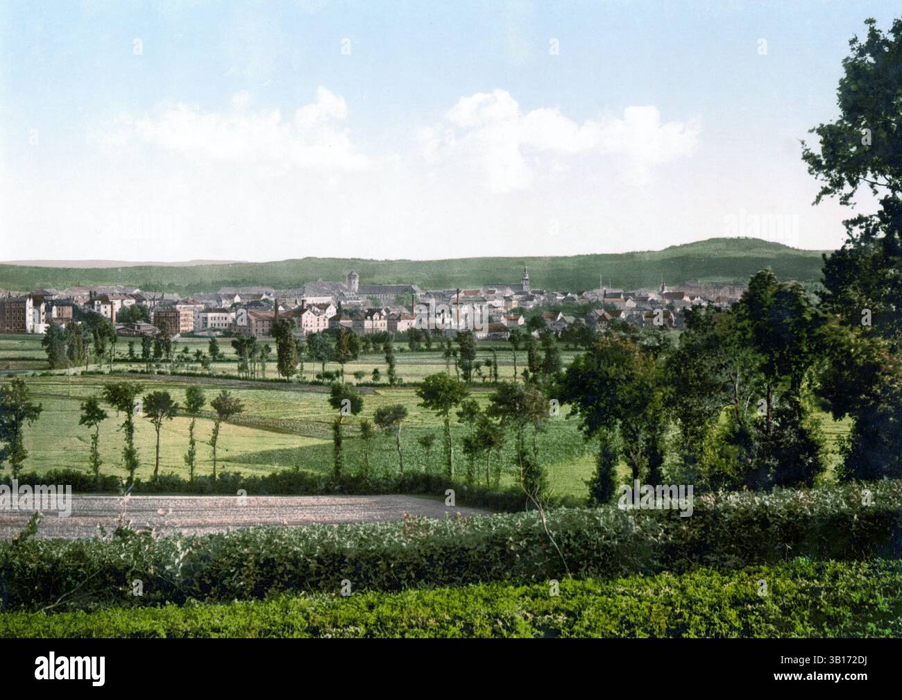 Vue de Bayreuth en 1900, haute-Franconie, Bavière, Allemagne, reproduction d'une période originale, historique, améliorée numériquement Banque D'Images