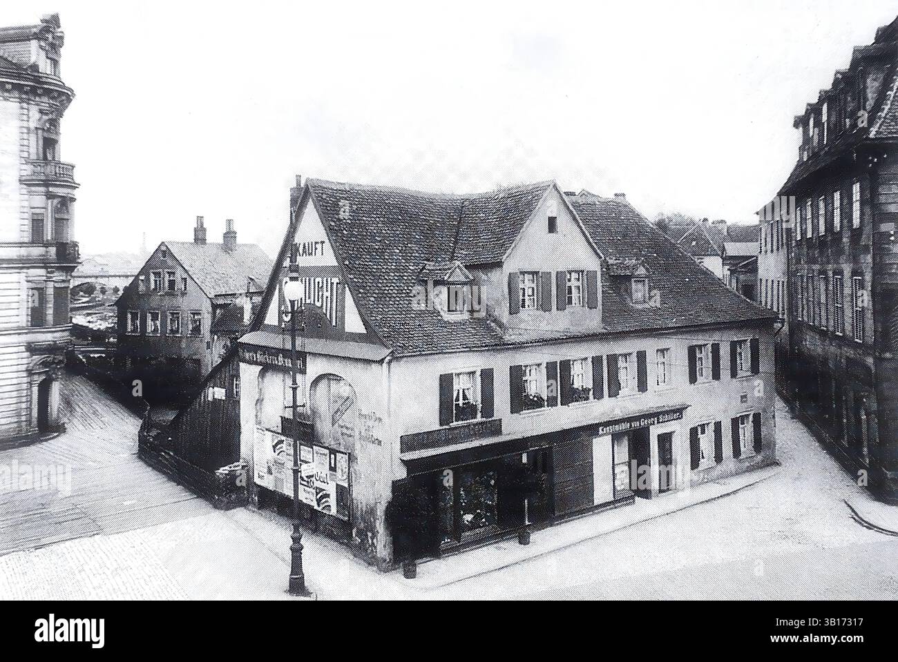 Moulin à monnaie, vers 1895, sur le site de l'actuelle Iwalewahaus, Bayreuth, haute-Franconie, Bavière, Allemagne, reproduction d'un modèle de cette époque, historique, amélioré numériquement Banque D'Images