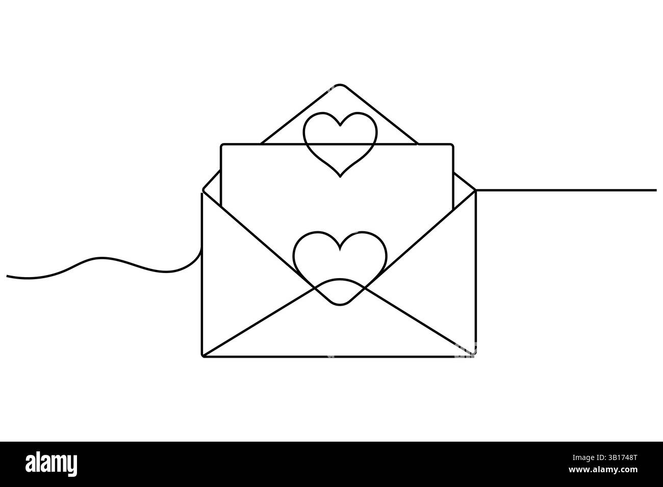 Love Latest dessin continu d'une ligne de contour de jour de la Saint-Valentin icône vectorielle simple. Illustration de Vecteur
