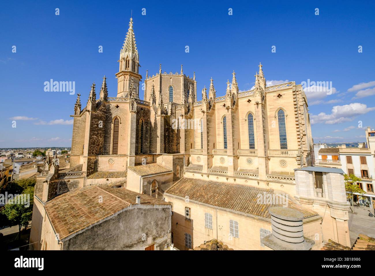 Église notre-Dame des douleurs, style néo-gothique du XIXe siècle, ancienne église de Santa María de Manacor, Manacor, Majorque, Îles Baléares, Espagne. Banque D'Images