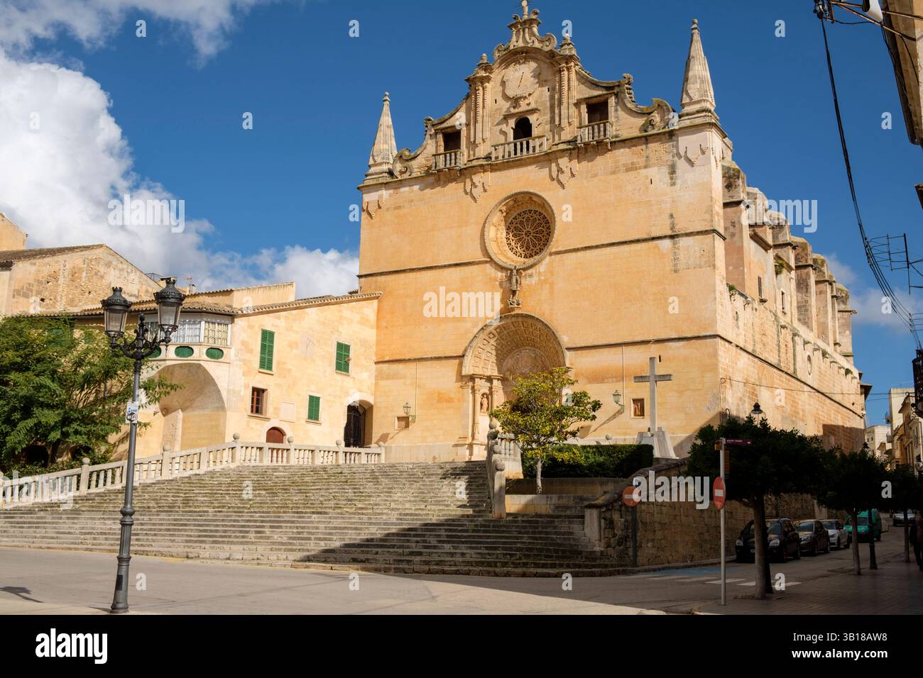 Église de Sant Miquel, XVIe et XVIIe siècles, styles architecturaux variés, principalement néo-gothique, Felanitx, Majorque, îles Baléares, Espagne. Banque D'Images