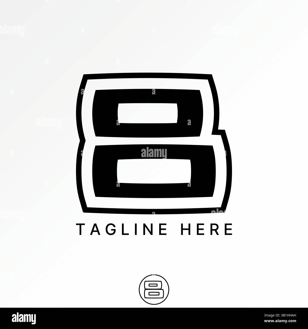 Conception de logo concept graphique créatif premium vecteur image stock top vendre initiale B OO font Cut Line contour monogramme typographie sport tech app marque Illustration de Vecteur