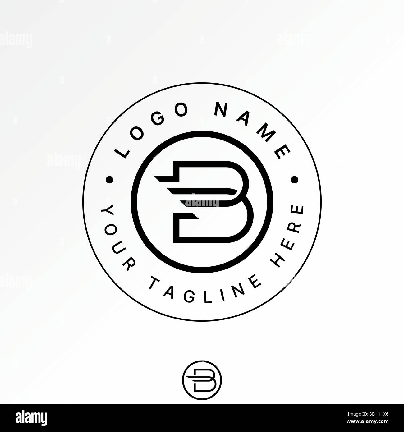 Conception de logo concept graphique créatif premium vecteur image stock haut de gamme vente initiale B DD font Line rapide bande vitesse monogramme typographie sport marque de technologie Illustration de Vecteur