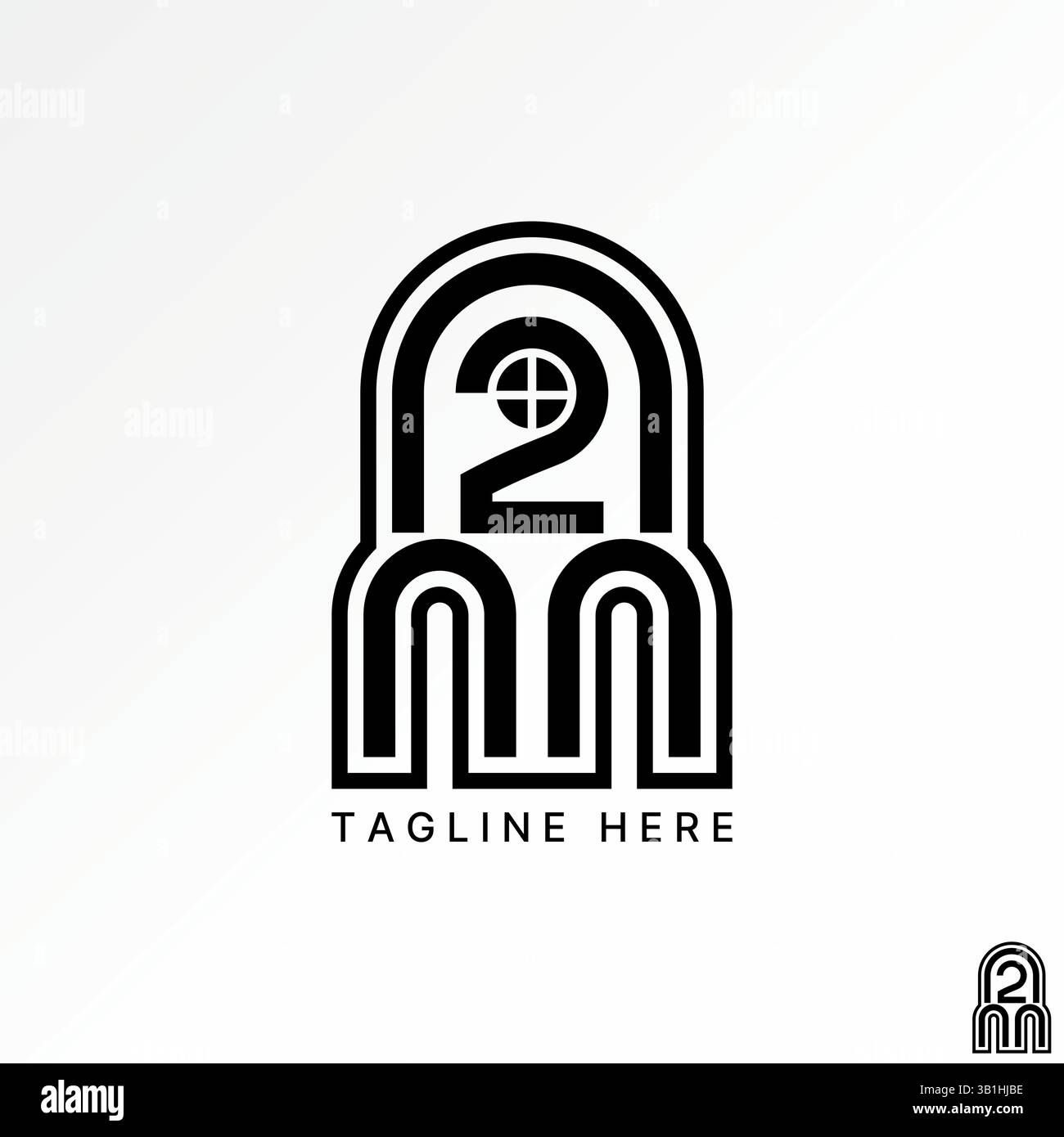 Conception de logo concept graphique créatif premium vecteur image stock top vente initiale M2 N2N N2M font line toit maison maison immobilier consultant architecte Illustration de Vecteur