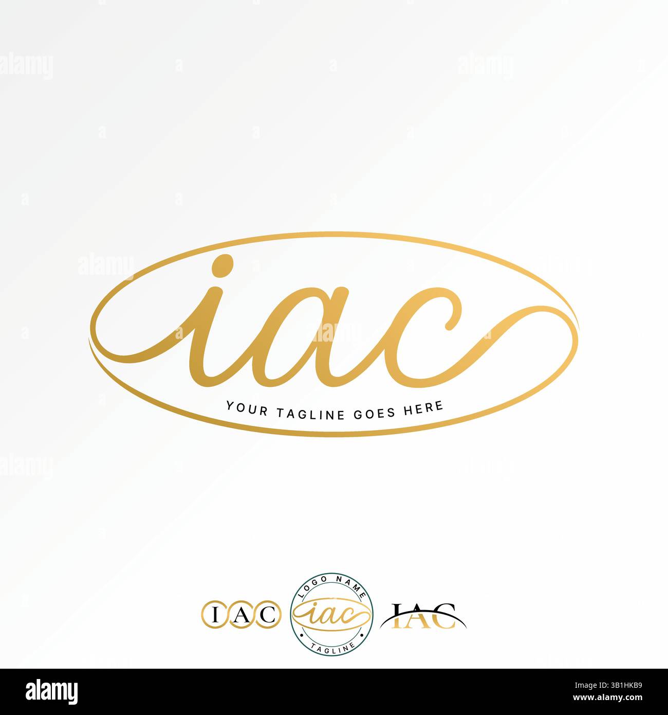 Conception de logo concept graphique créatif premium vecteur image stock top vendre initial IAC script font ellipse Line élégant art monogramme typographie marque Illustration de Vecteur