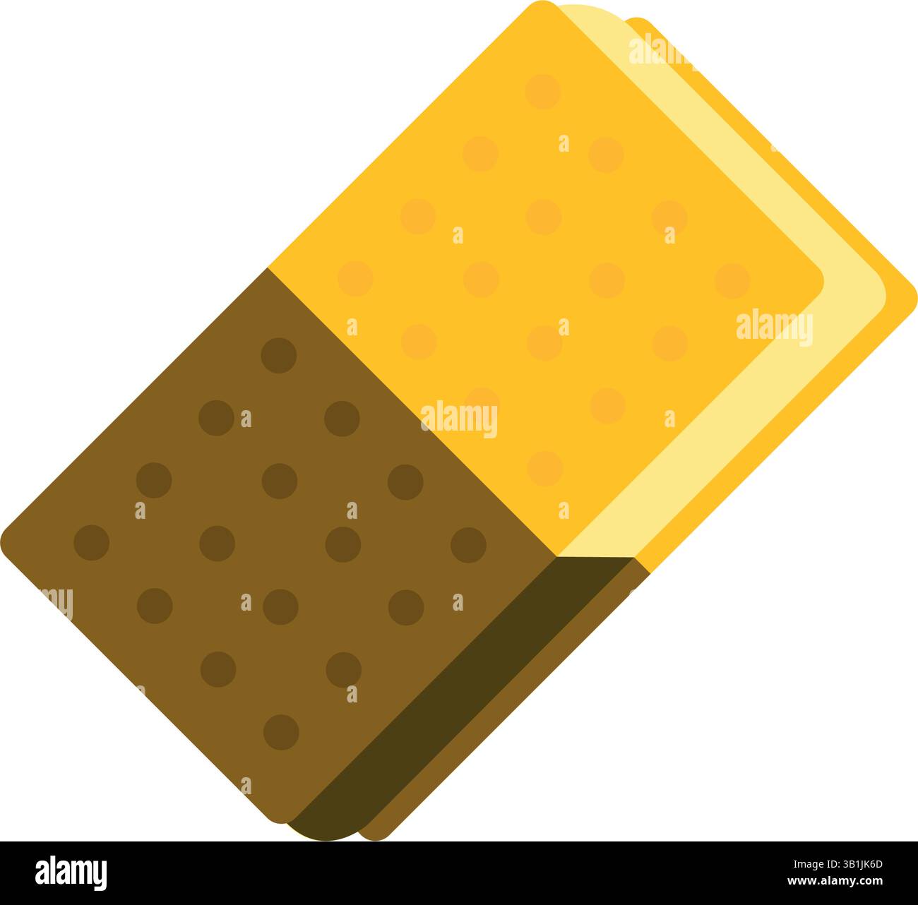 Illustration vectorielle de sandwich à la crème glacée isolé sur fond blanc. Dessert sucré. Illustration de Vecteur