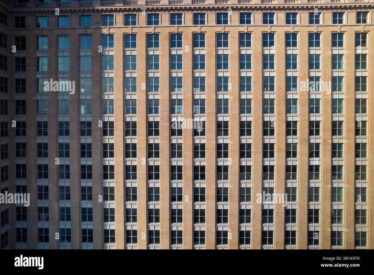 Vue aérienne de la gare centrale historique du Michigan a été fermé en 1988 et en rénovation maintenant pour rouvrir en 2023 Banque D'Images