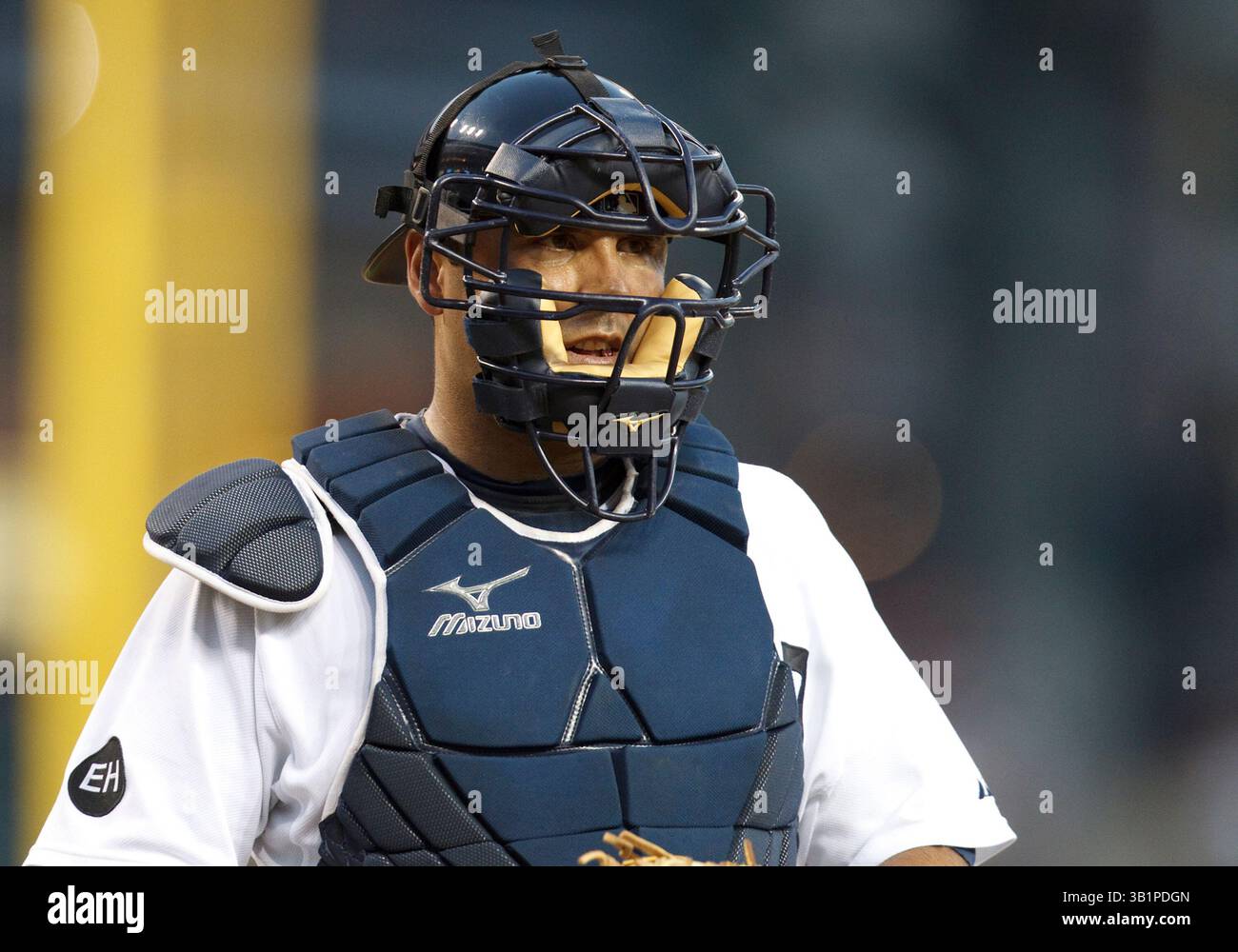 21 juillet 2010 : Gerald Laird (12e), le receveur des Tigers de Detroit, lors d'un match opposant les Rangers du Texas et les Tigers de Detroit au Comerica Park à Detroit, Michigan. Les Tigres ont battu les Rangers 4-1.(image crédit : © John Mersits/Cal Sport Media/ZUMApress.com) Banque D'Images