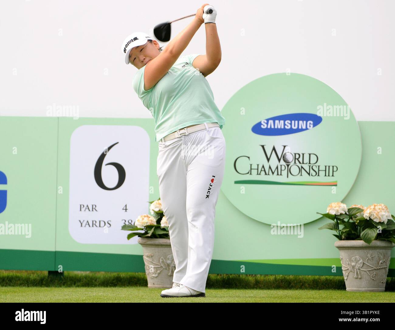 3 octobre 2008 : Ji-Yai Shin, de Corée du Sud, effectue le 6e trou lors de la deuxième manche du Championnat du monde Samsung au Half Moon Bay Golf Links Ocean course à Half Moon Bay, Californie John Green/CSM Banque D'Images