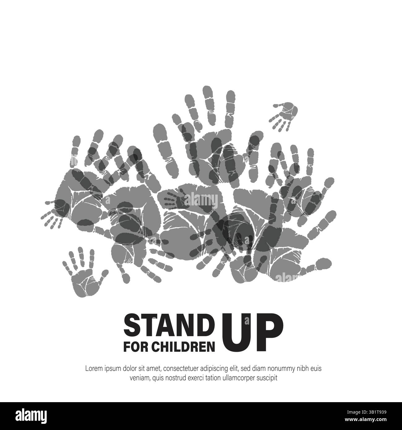 Standup pour les enfants, cette conception peut être utilisée pour les droits des enfants et la prévention de la maltraitance des enfants. conception d'arrière-plan vectorielle. Illustration de Vecteur