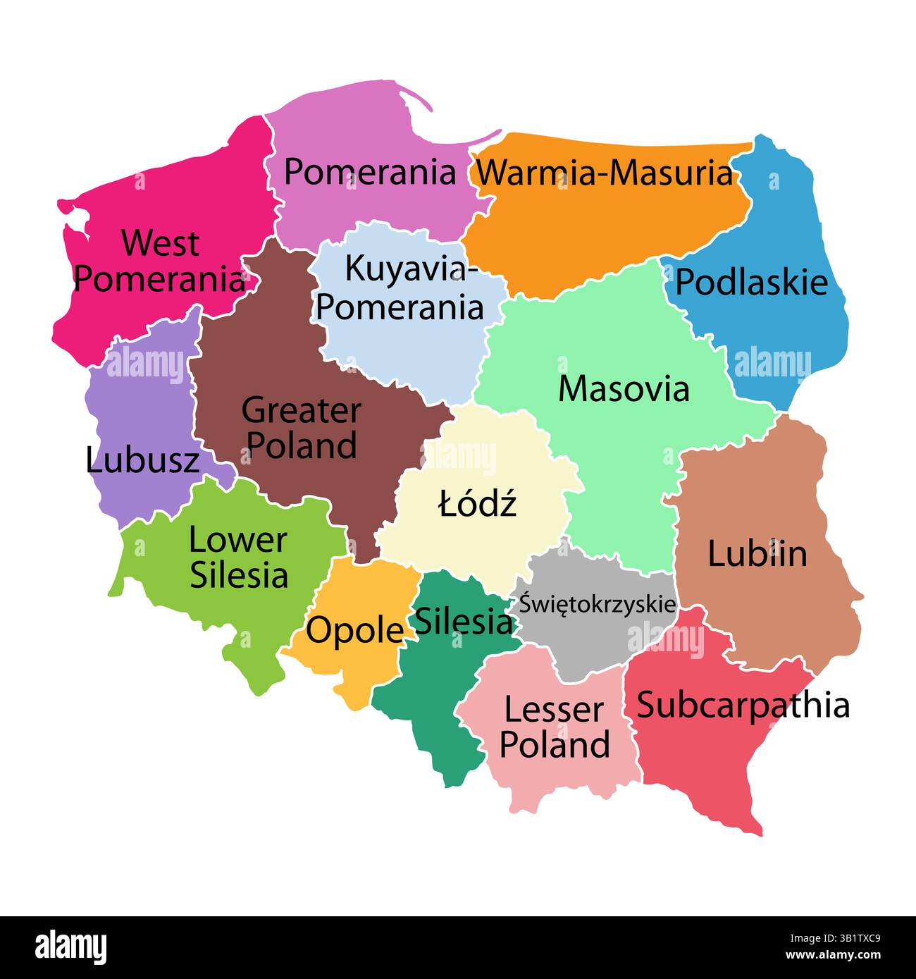 Forme de la région de la carte de Pologne, illustration vectorielle d'icône de concept plat de Web de voyage . Illustration de Vecteur