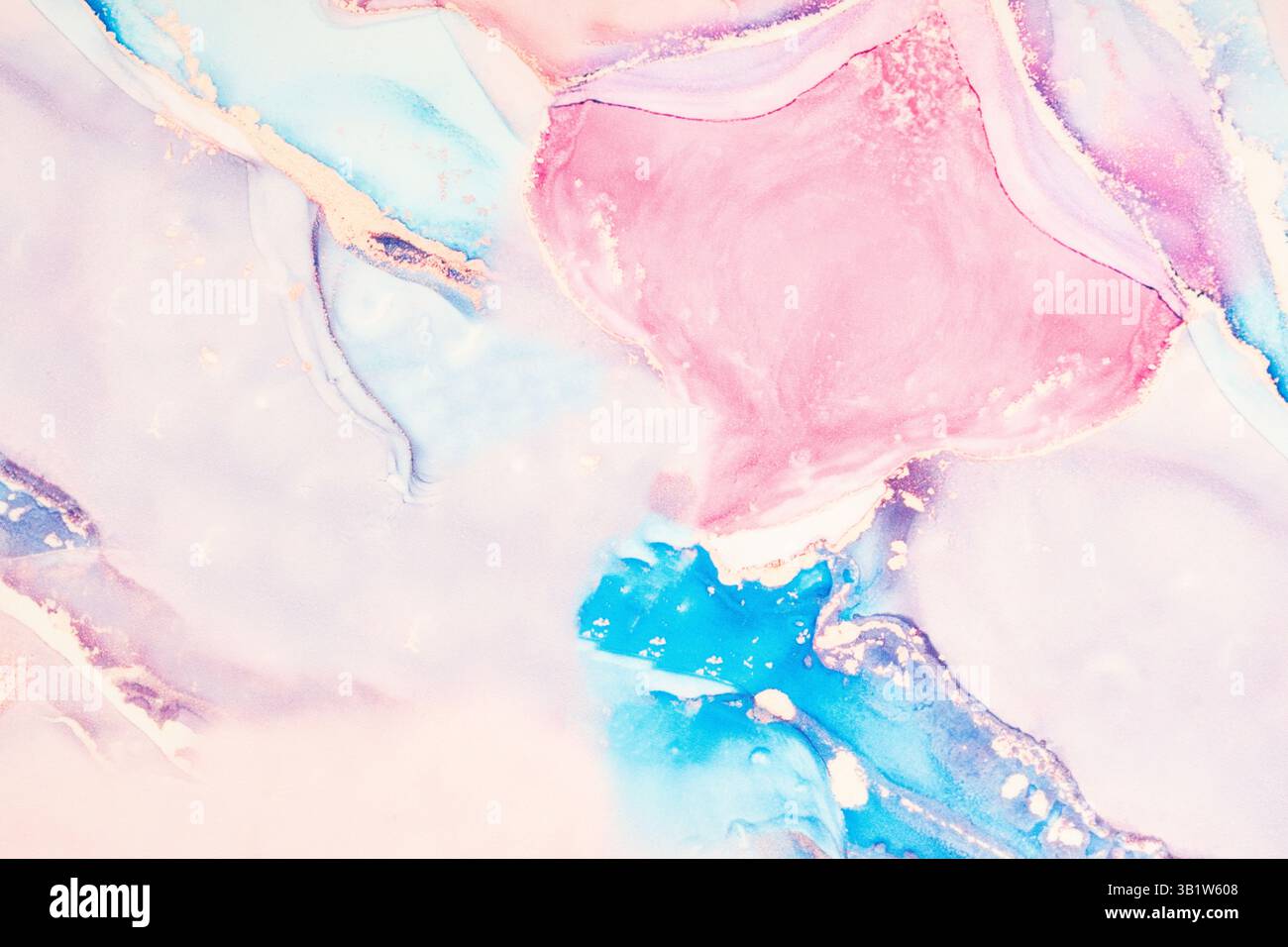 Motif en marbre rose et bleu sur textile, texture abstraite comme fond. Banque D'Images