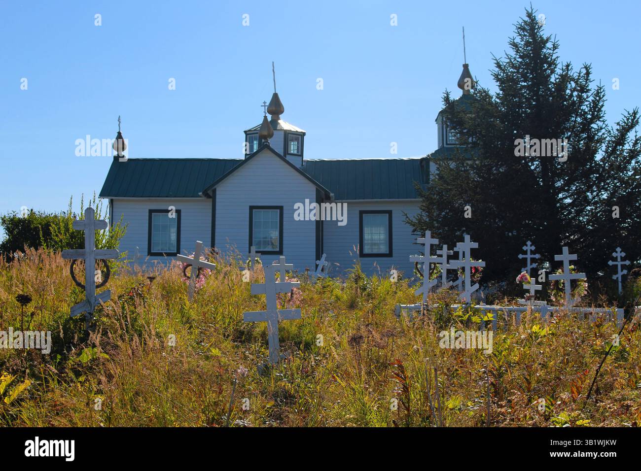 La Sainte Transfiguration de notre Seigneur Chapelle, Ninilchik, Kenai Peninsula Borough, Alaska Banque D'Images