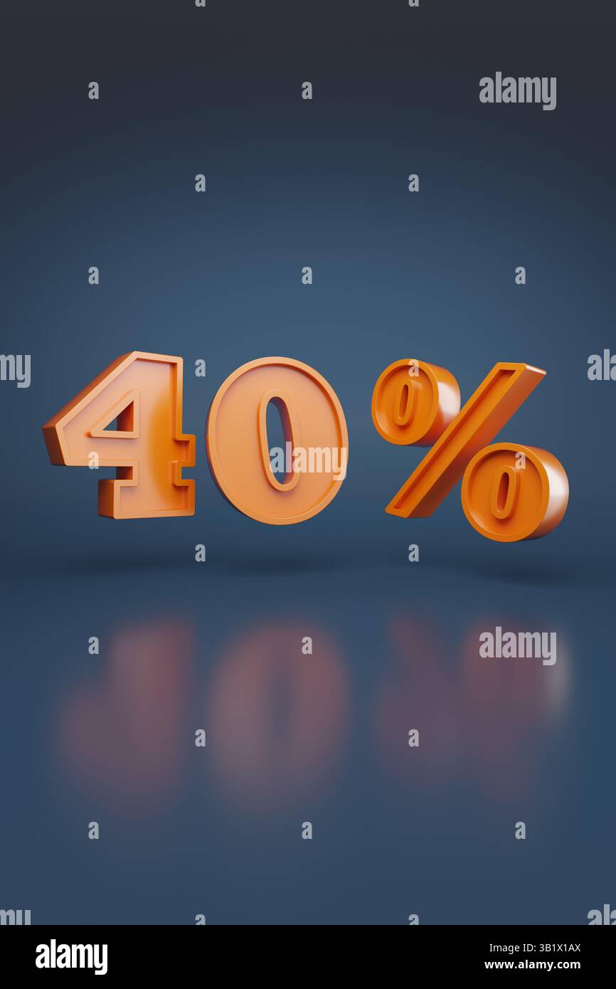 40% en trois dimensions. Illustration 3D. Banque D'Images