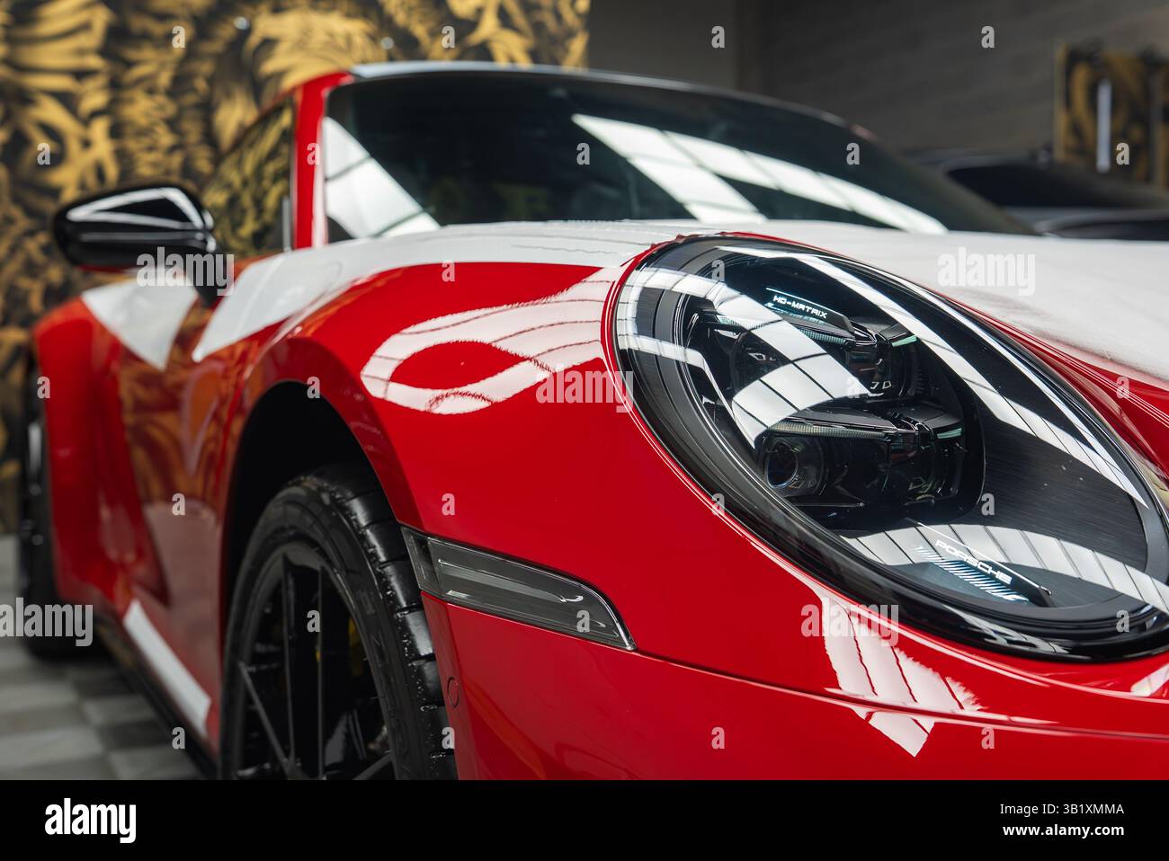 Gros plan de la Porsche 911 GT3 922 2025 section avant à l'intérieur Banque D'Images