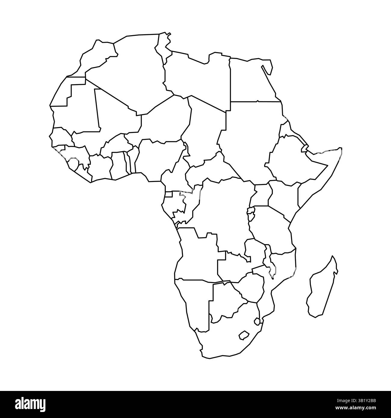 Fond de carte Afrique avec états. Carte Afrique isolée sur fond blanc avec drapeau. Carte d'illustration vectorielle Illustration de Vecteur
