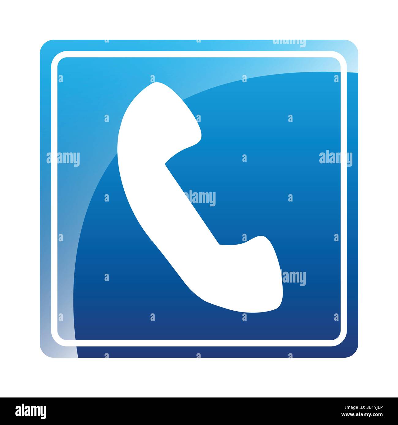 Enseigne téléphonique – icône carrée bleue indiquant la disponibilité du téléphone public, le point d'appel d'urgence, les services de communication, l'assistance routière et le contact Illustration de Vecteur