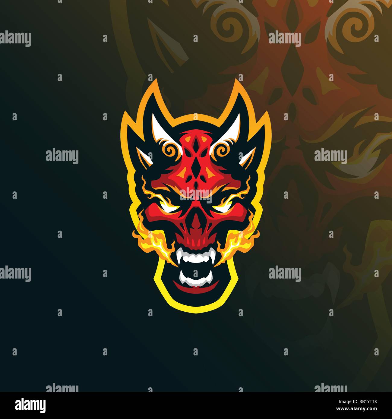 conception de logo de mascotte de diable avec un style de concept d'illustration moderne pour l'impression de badge, d'emblème et de t-shirt. illustration de la tête du diable. Illustration de Vecteur