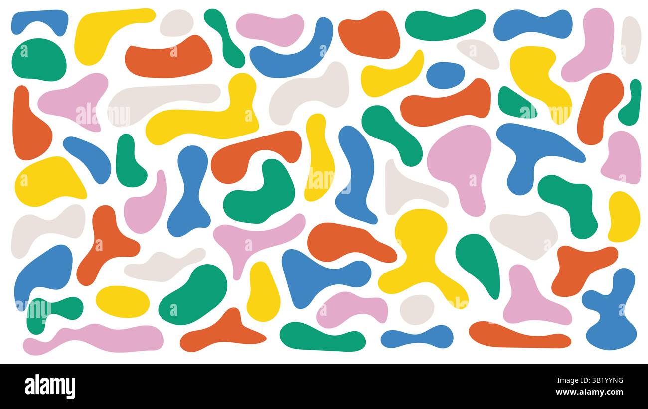 Blobs fluides abstraits aux formes colorées, idéaux pour les arrière-plans modernes et les décors polyvalents. Ensemble vectoriel de haute qualité pour les projets créatifs. Illustration de Vecteur