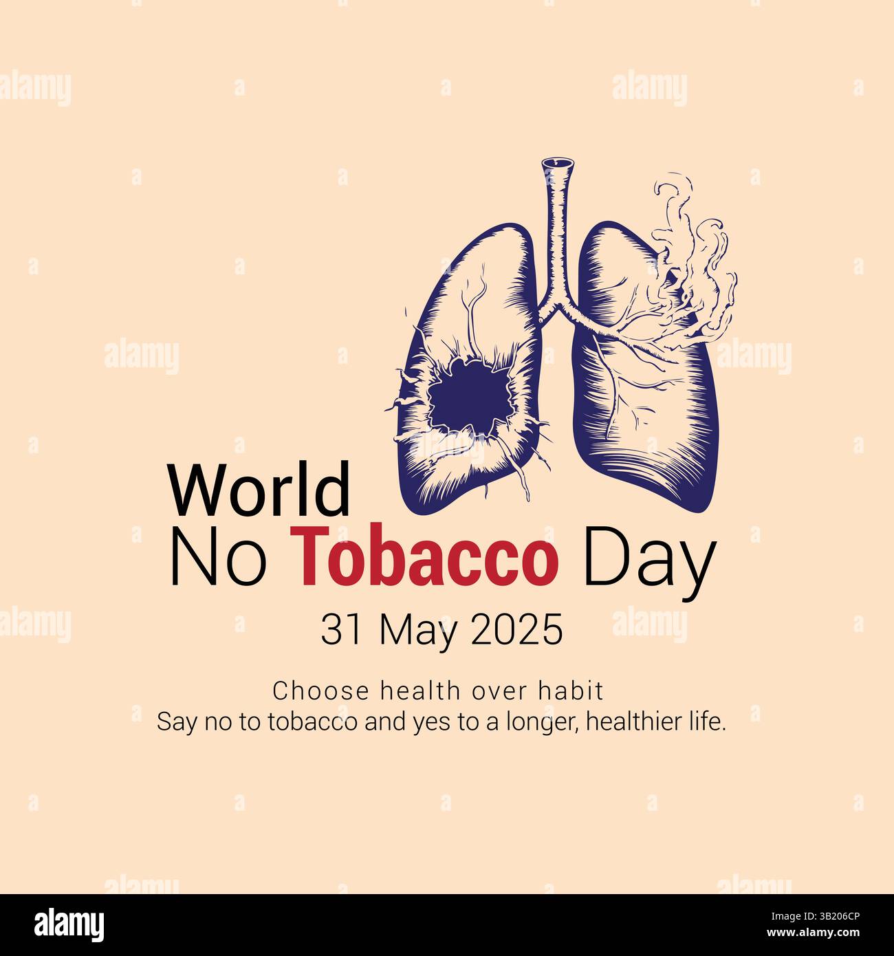Conception de publicités créatives pour la journée mondiale sans tabac Illustration de Vecteur
