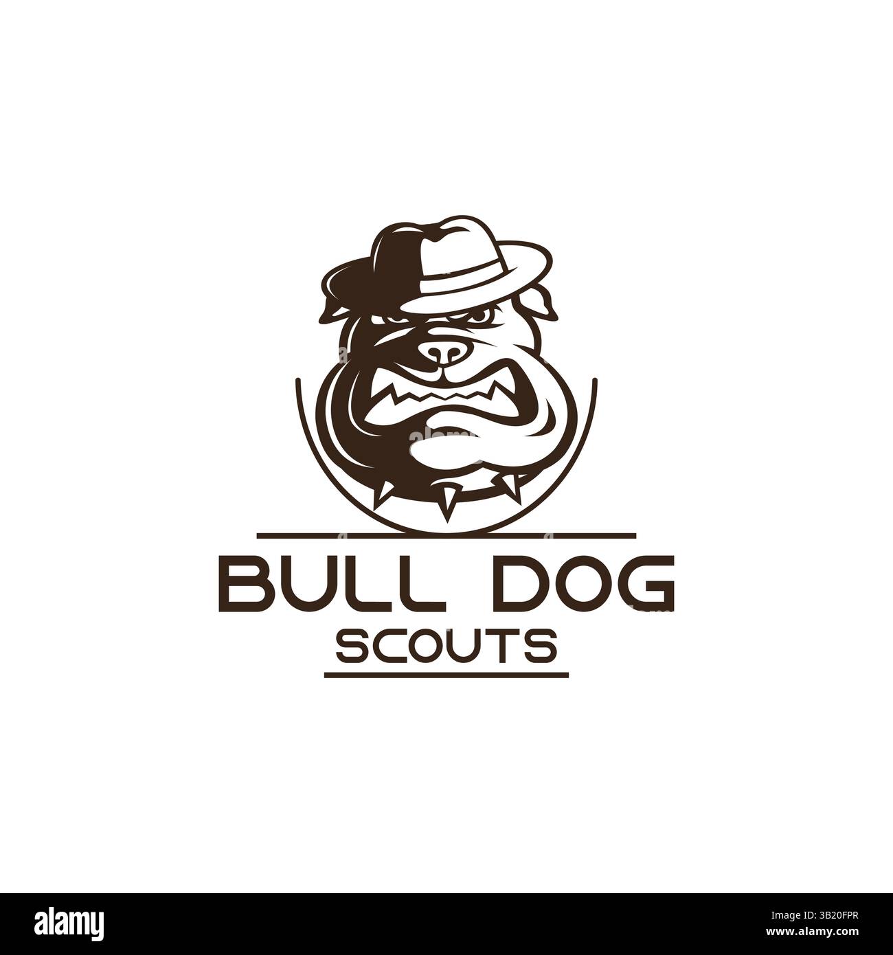 conception de logo de chien bull dans le modèle vectoriel Illustration de Vecteur