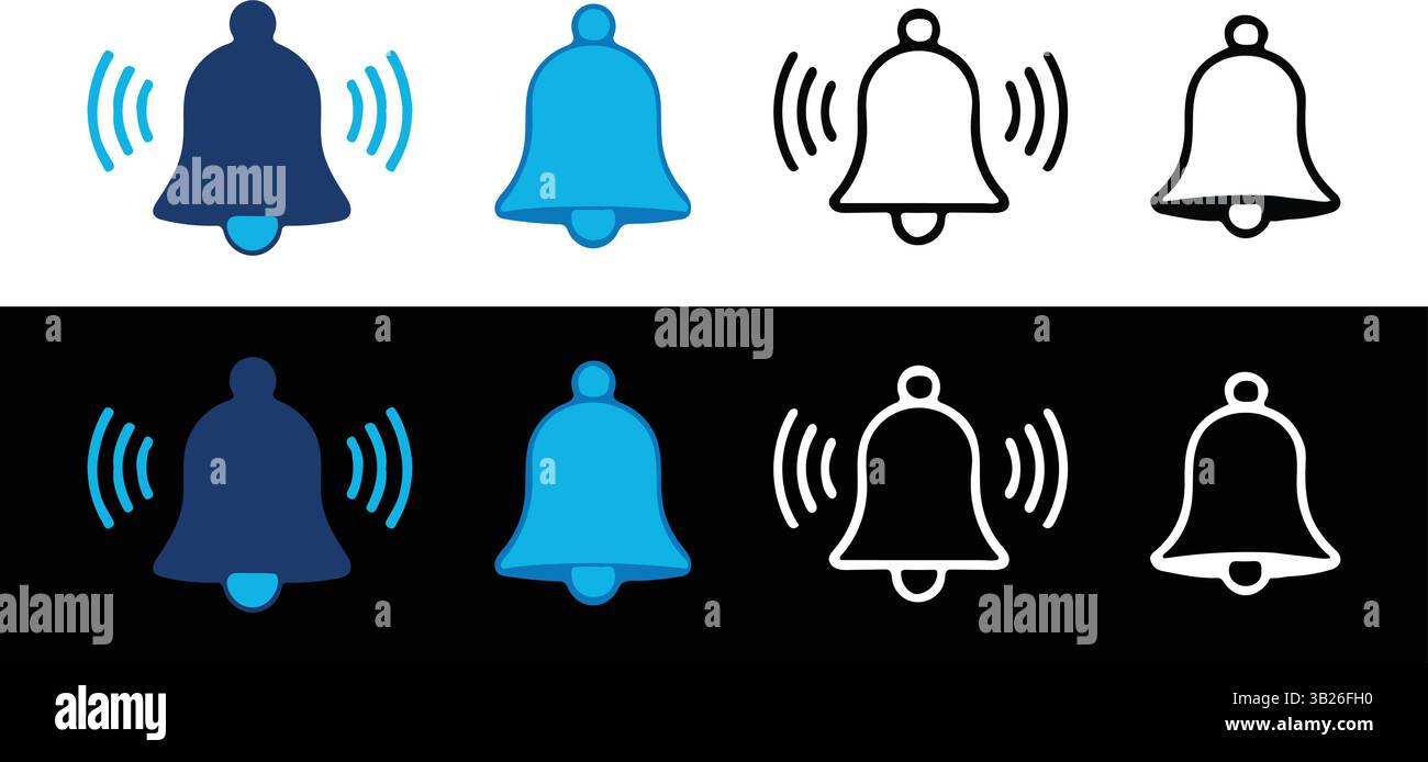 Vecteur d'icône de cloche isolé sur fond blanc. Symbole de notification. Icône de vecteur de cloche, icône de cloche, icône de ligne, illustration vectorielle, icône de cloche Illustration de Vecteur