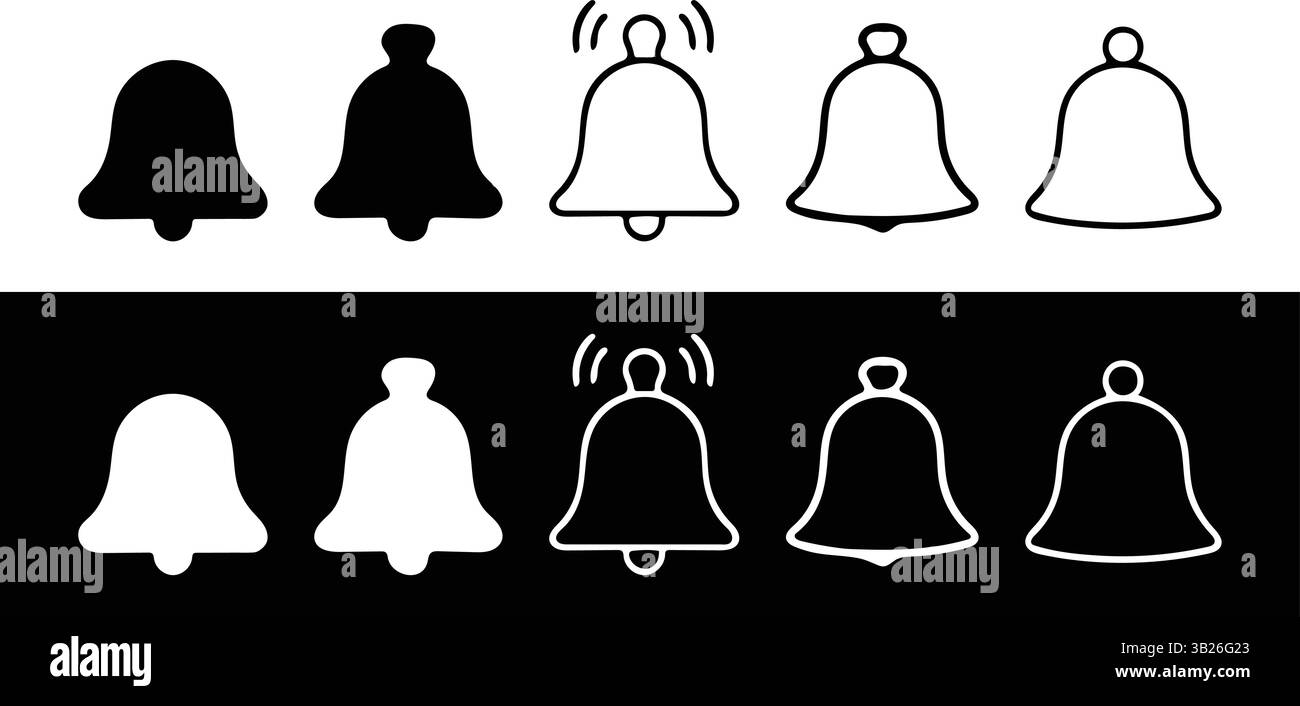 Vecteur d'icône de cloche isolé sur fond blanc. Symbole de notification. Icône de vecteur de cloche, icône de cloche, icône de ligne, illustration vectorielle, icône de cloche Illustration de Vecteur