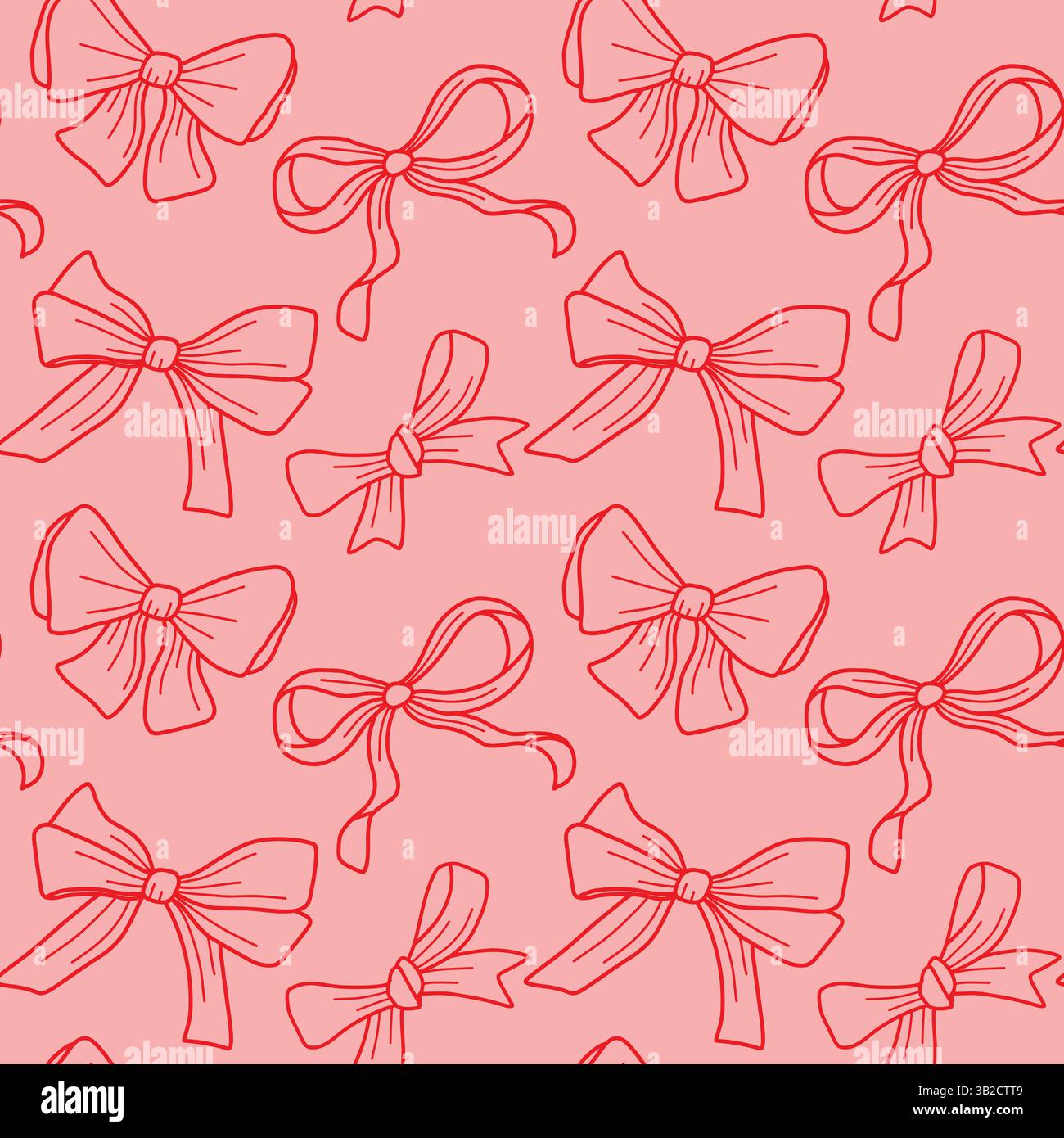 Motif sans couture avec des noeuds rouges sur un fond rose pour la décoration Illustration de Vecteur