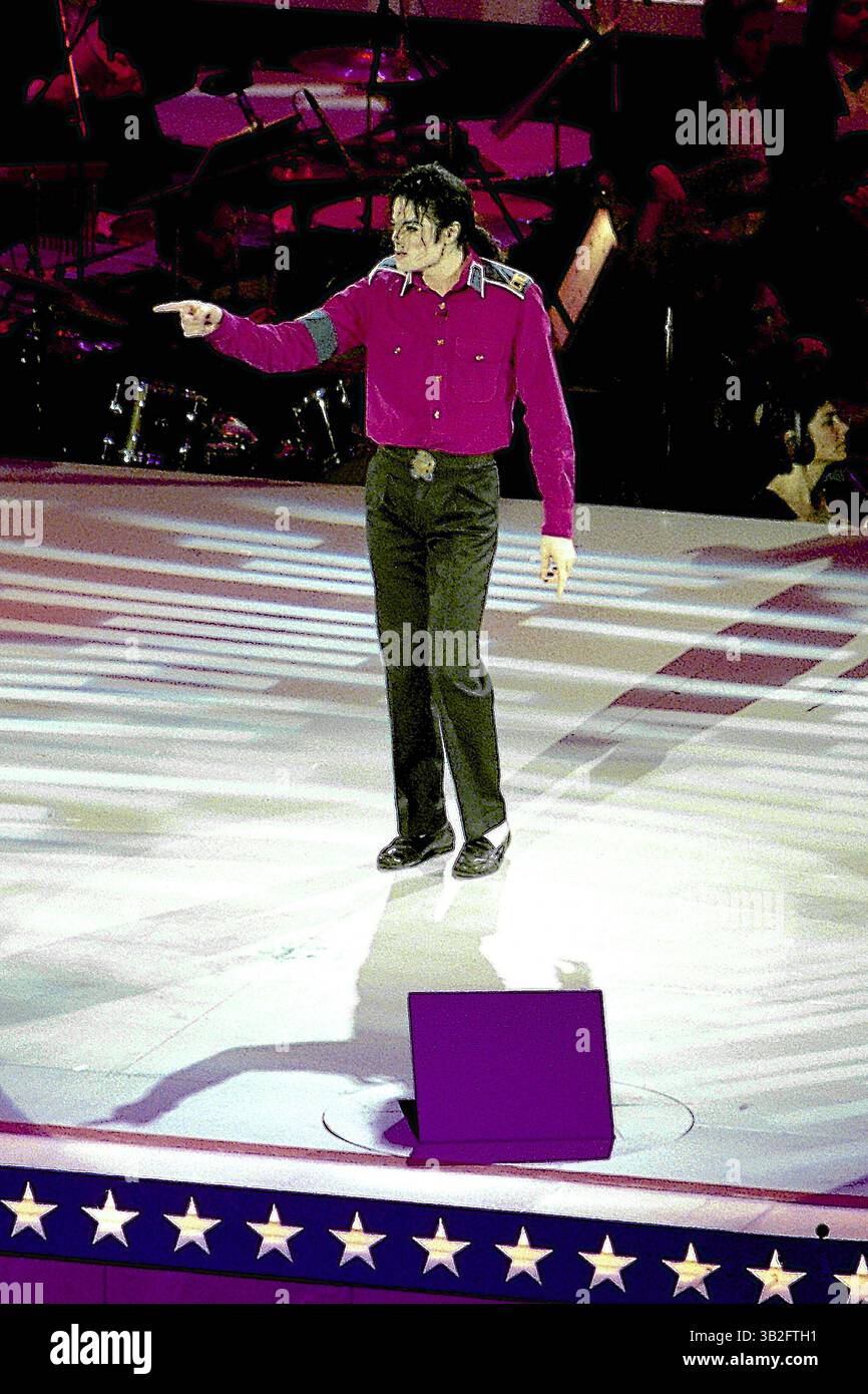 4 mai 2015 - Landover, Maryland, États-Unis d'Amérique - Landover, Maryland 1-19-1993.Michael Jackson se produit sur scène pour la ''Réunion américaine'' le 52e Gala inaugural qui s'est tenu à la U.S. Arena en l'honneur du président William Jefferson Clinton..crédit : Mark Reinstein (crédit image : © Mark Reinstein via ZUMA Wire) Banque D'Images