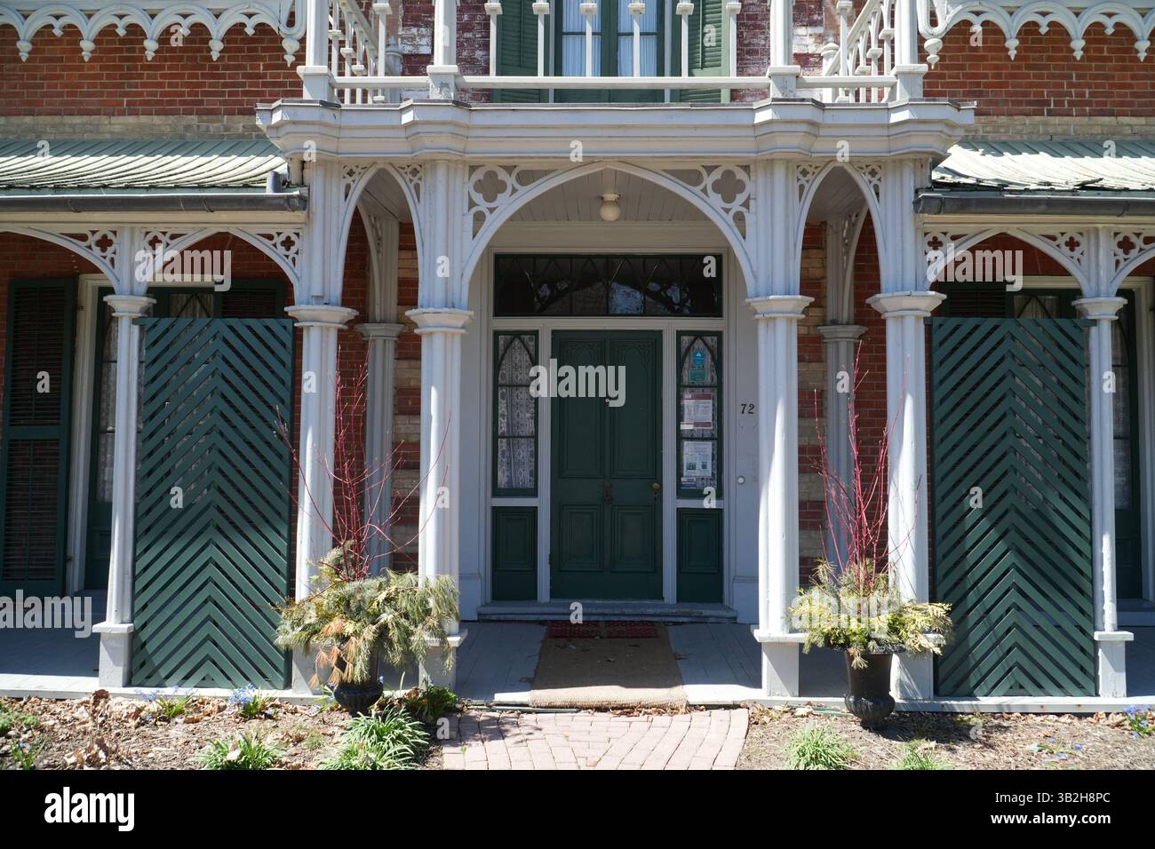 Le lieu historique national de la maison Hillary est situé à Aurora, en Ontario, et il est un exemple d'architecture néo-gothique. Banque D'Images